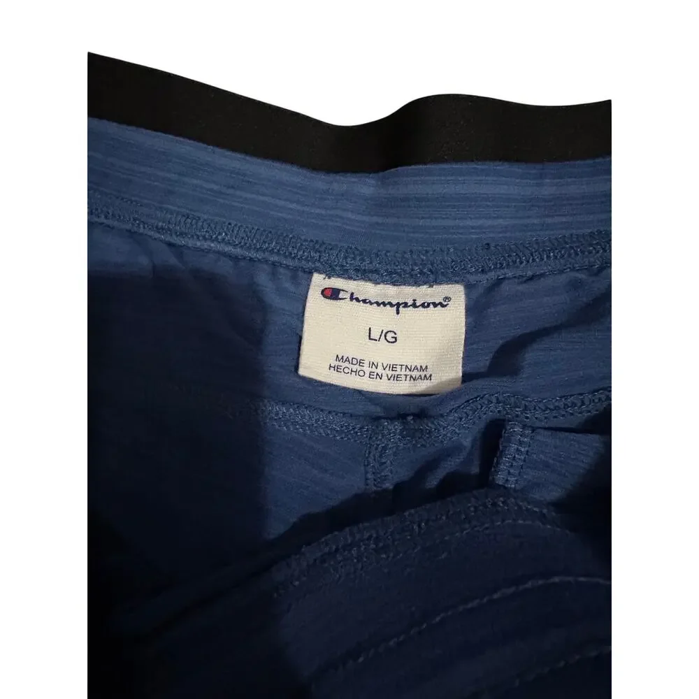 Blue Heather Athletic Shorts w/ Drawstring & Side Pockets Sporty Casual Gym Wear